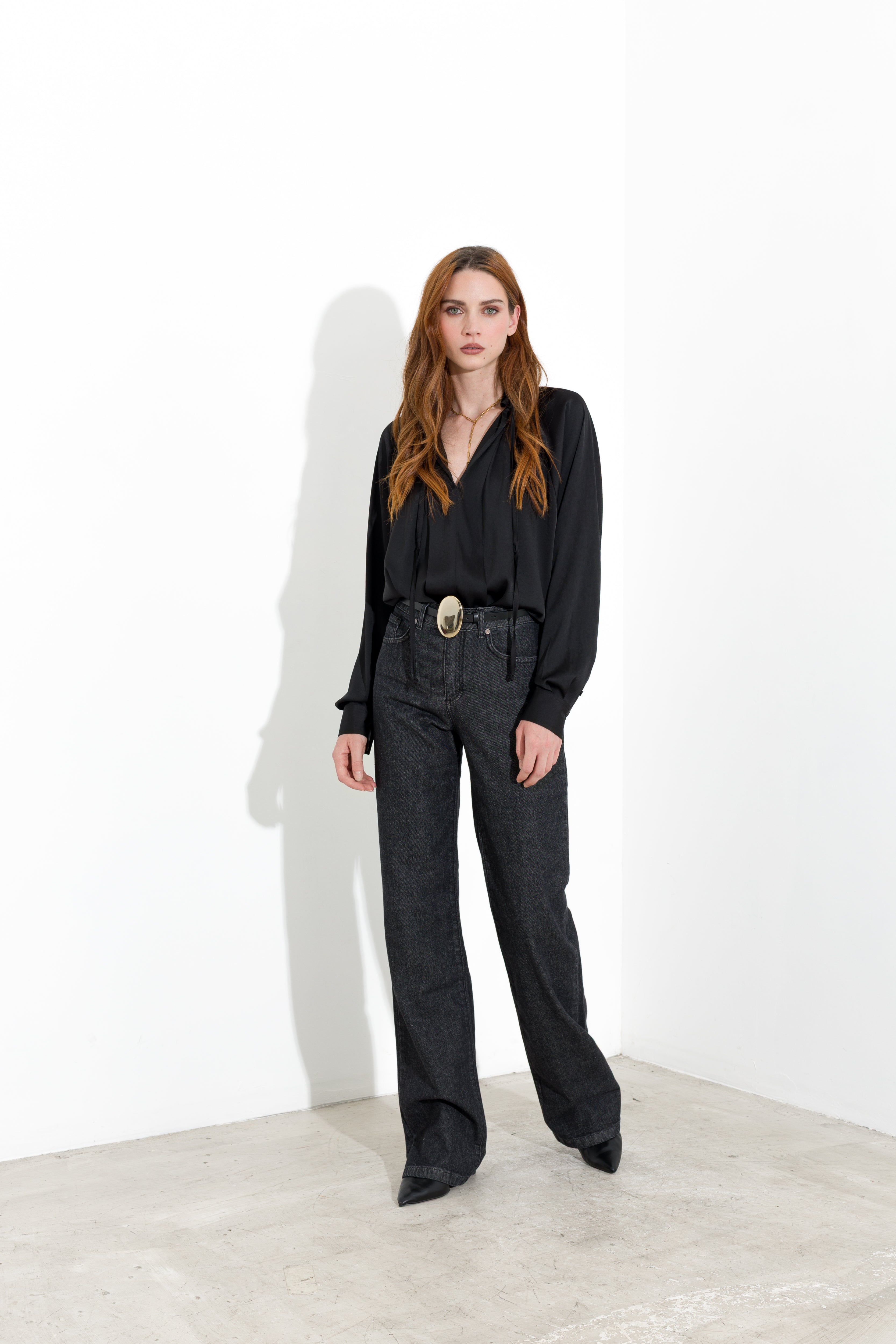 Jeans dritti in denim delave