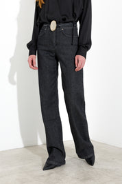 Jeans dritti in denim delave