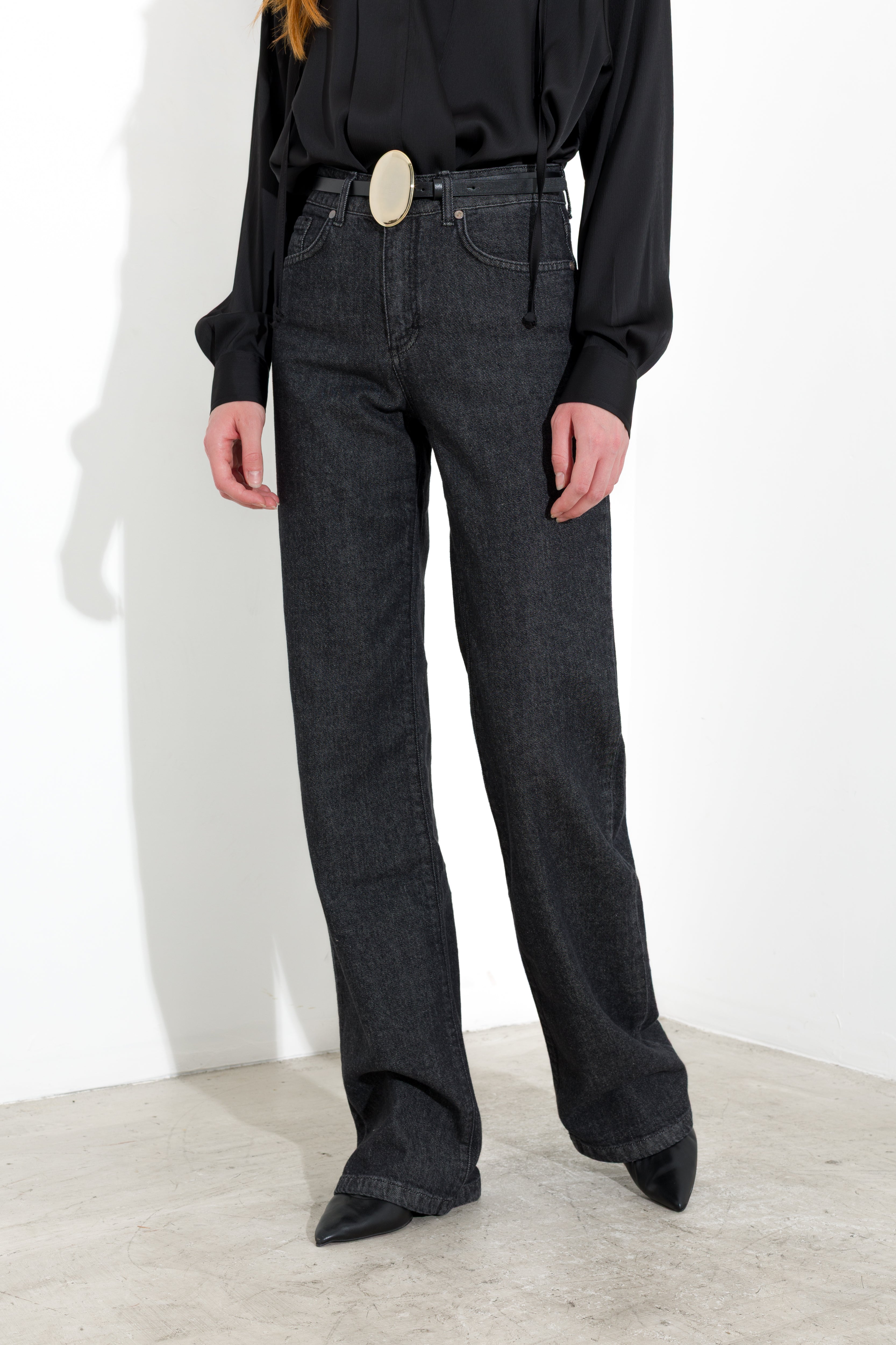 Jeans dritti in denim delave