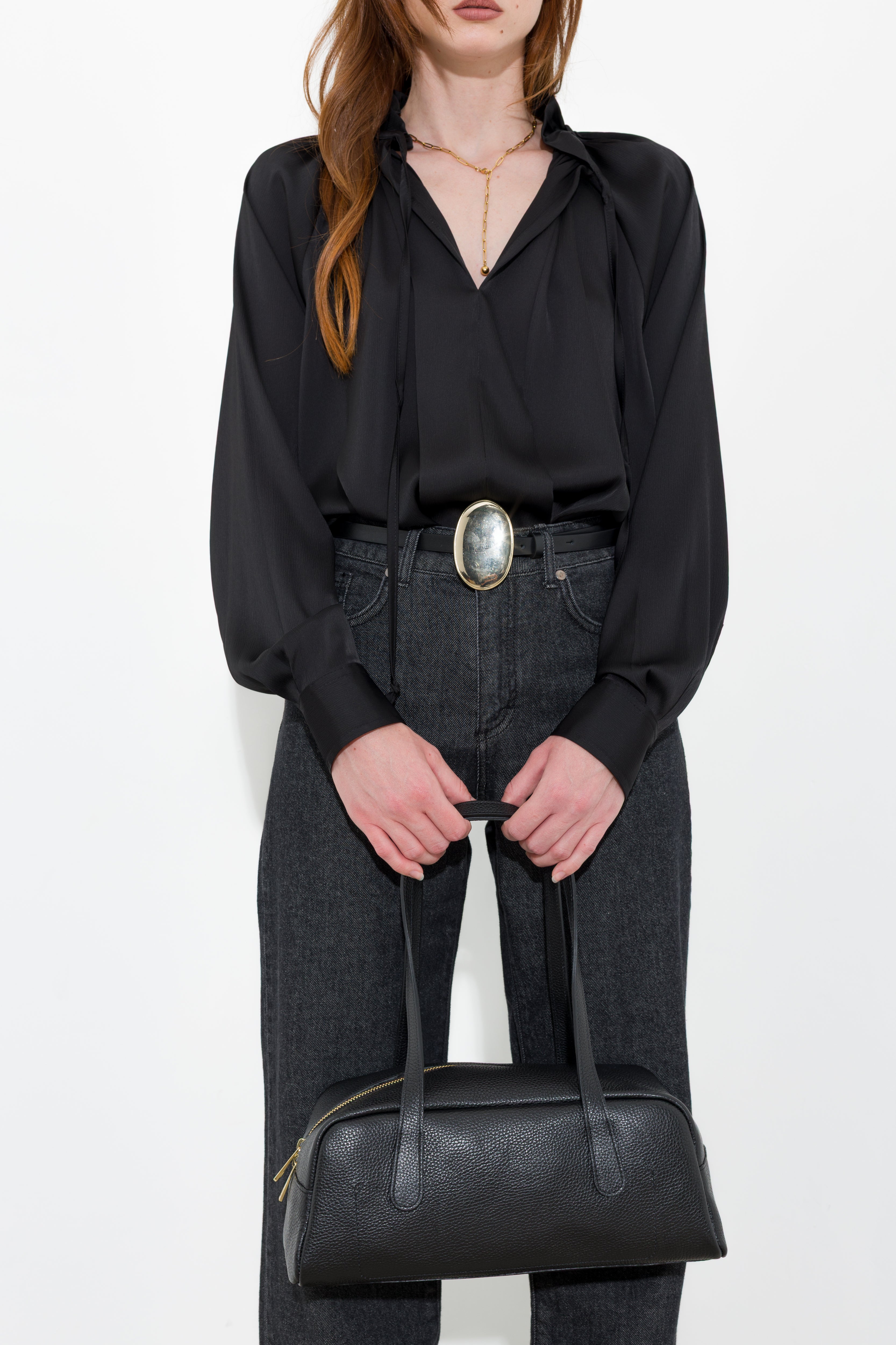 Bowling bag in pelle martellata