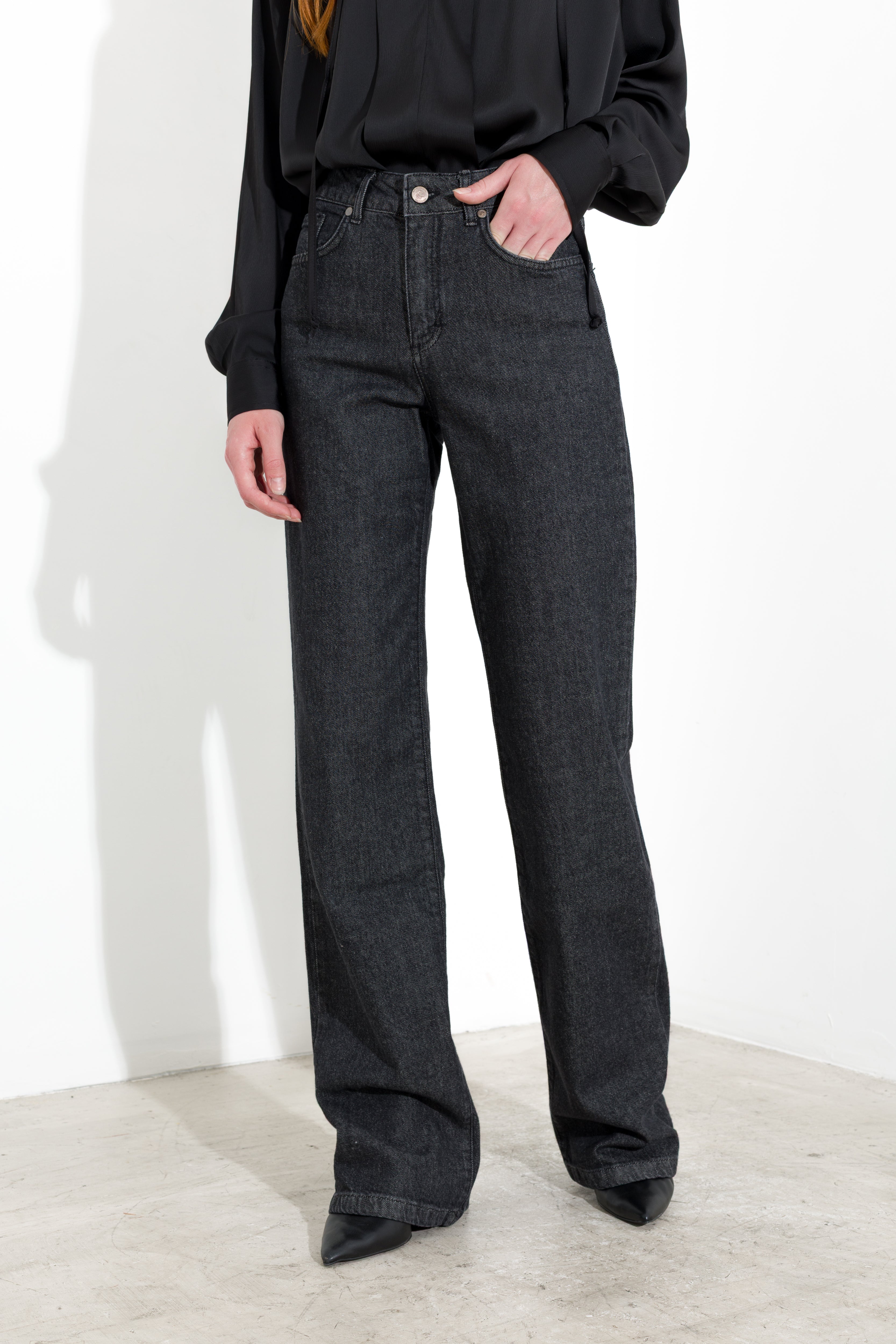 Jeans dritti in denim delave