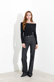Shiffer-neck sweater