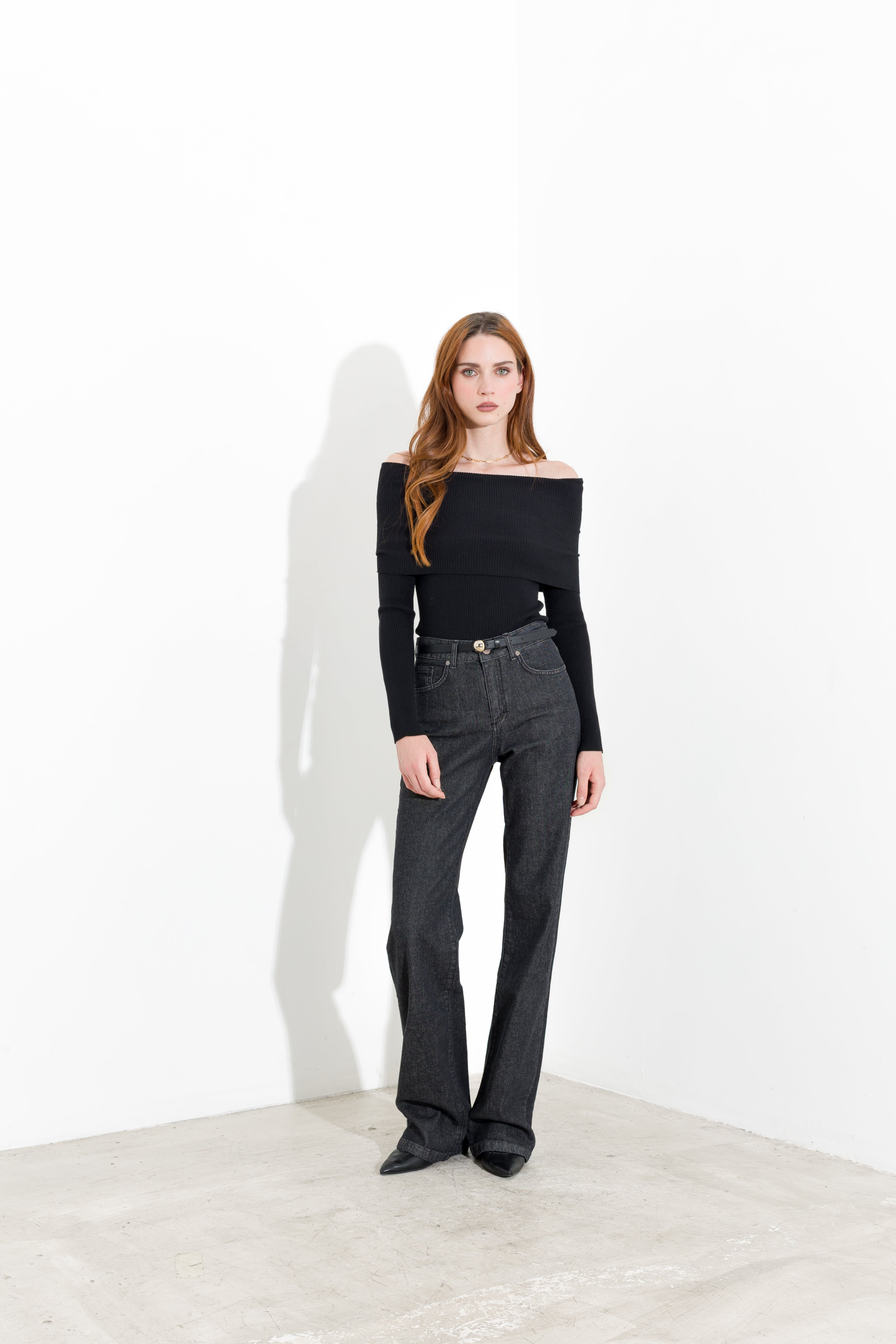 Jeans dritti in denim delave