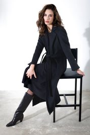 Cappotto in panno con cintura