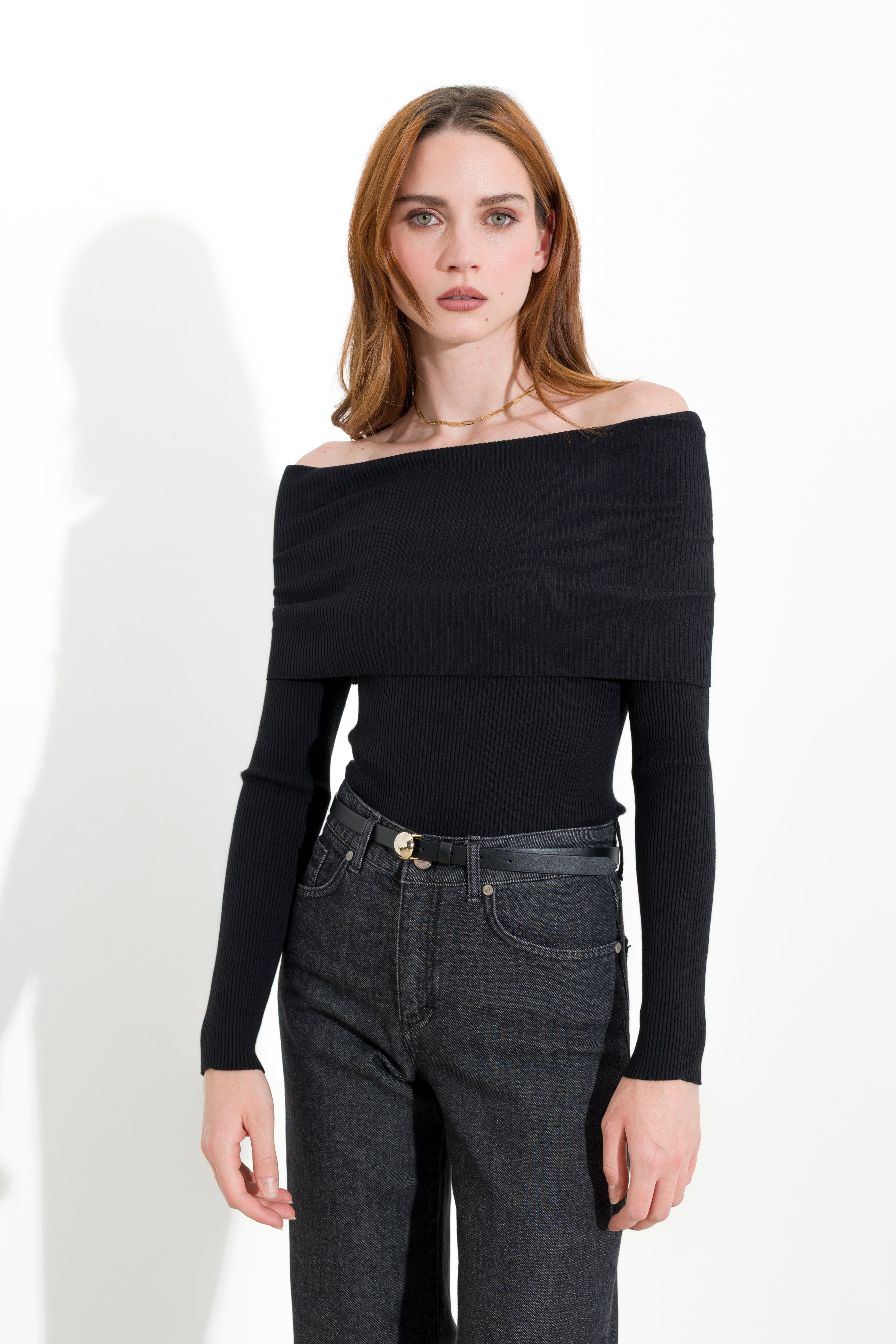 Shiffer-neck sweater