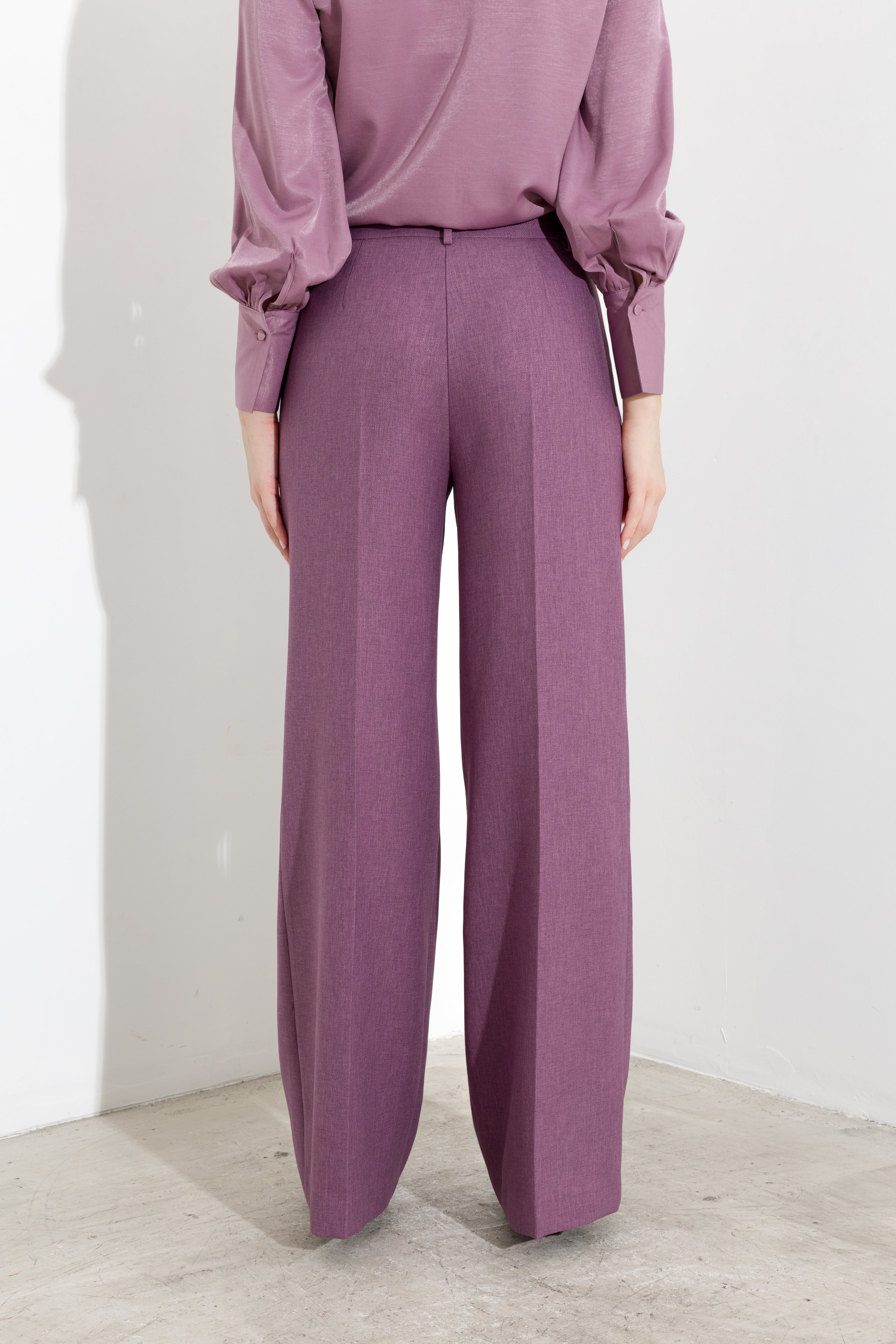 Pantaloni palazzo a gamba Larga in grisaglia fiammata