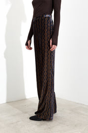 Pantaloni a palazzo in velluto jacquard