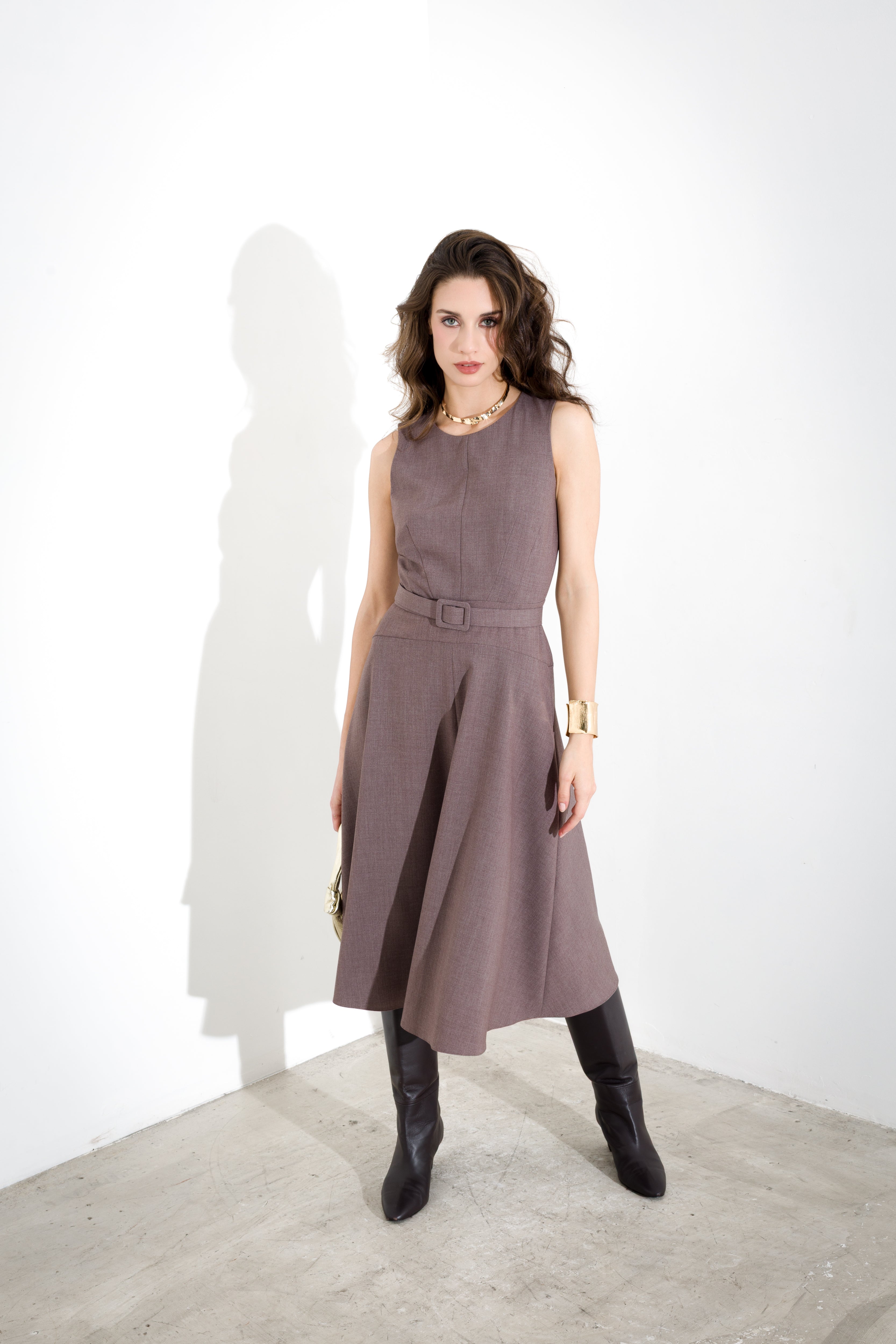 Abito midi in flanella