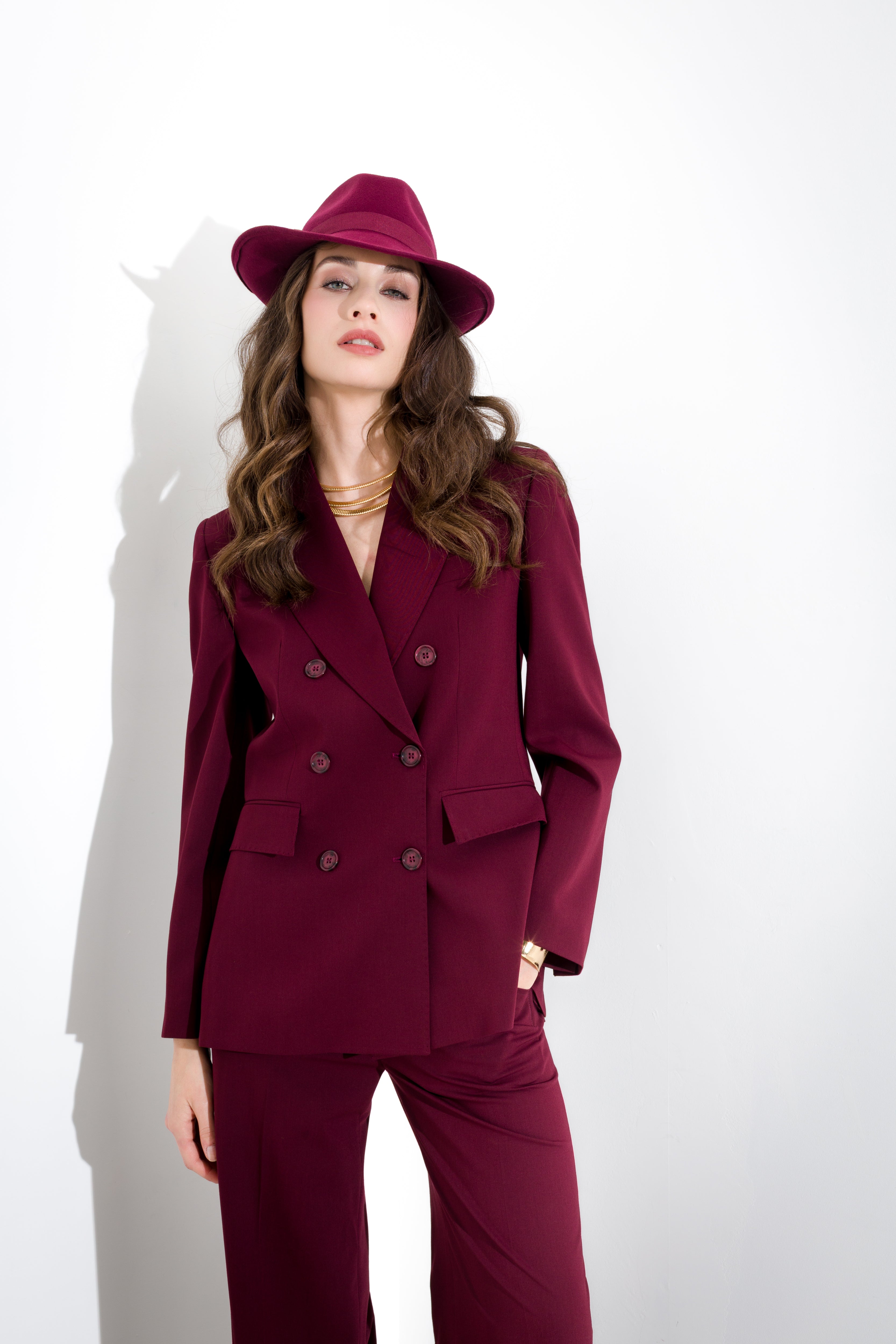 Blazer doppiopetto in tela lana