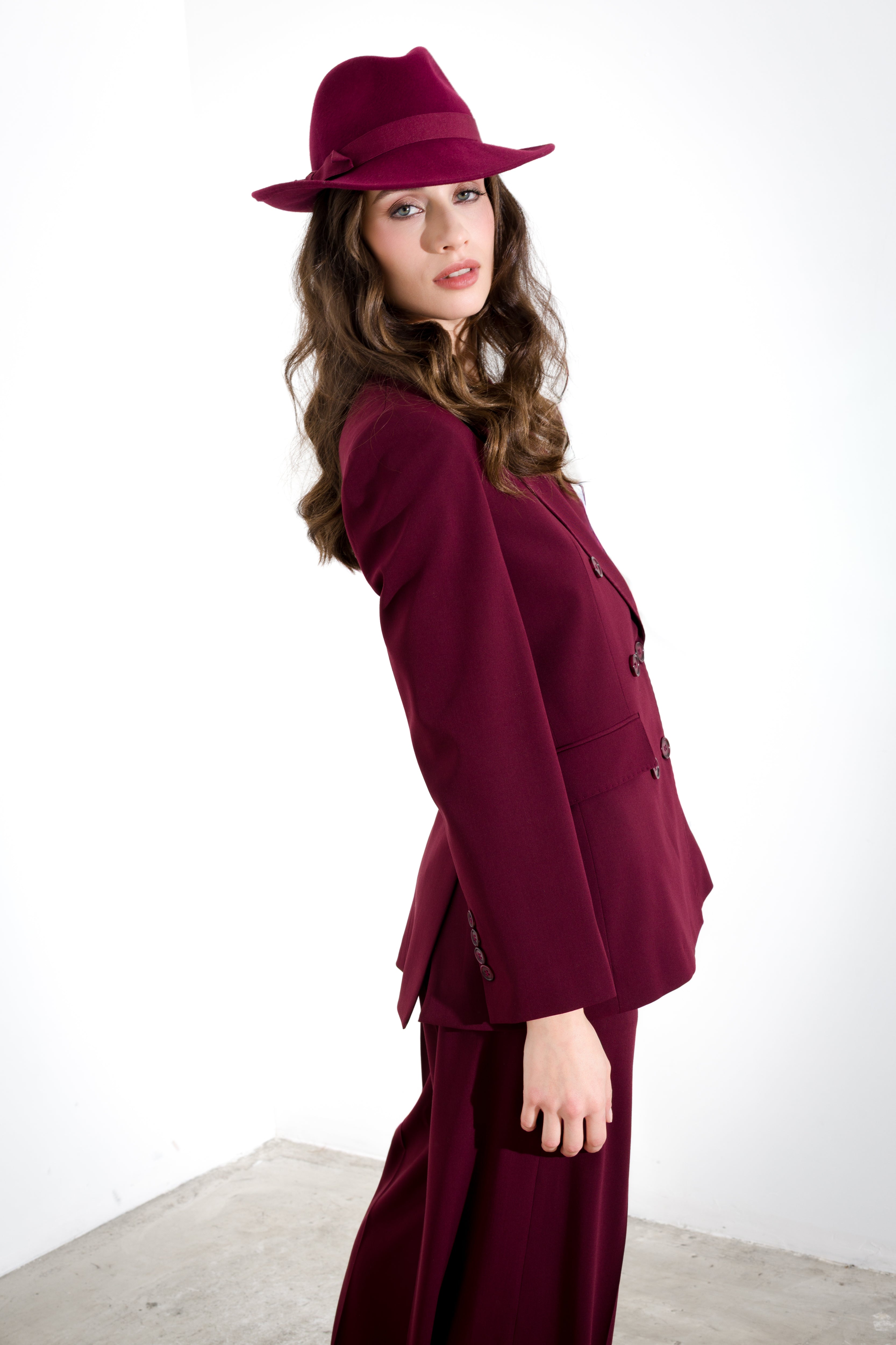 Blazer doppiopetto in tela lana