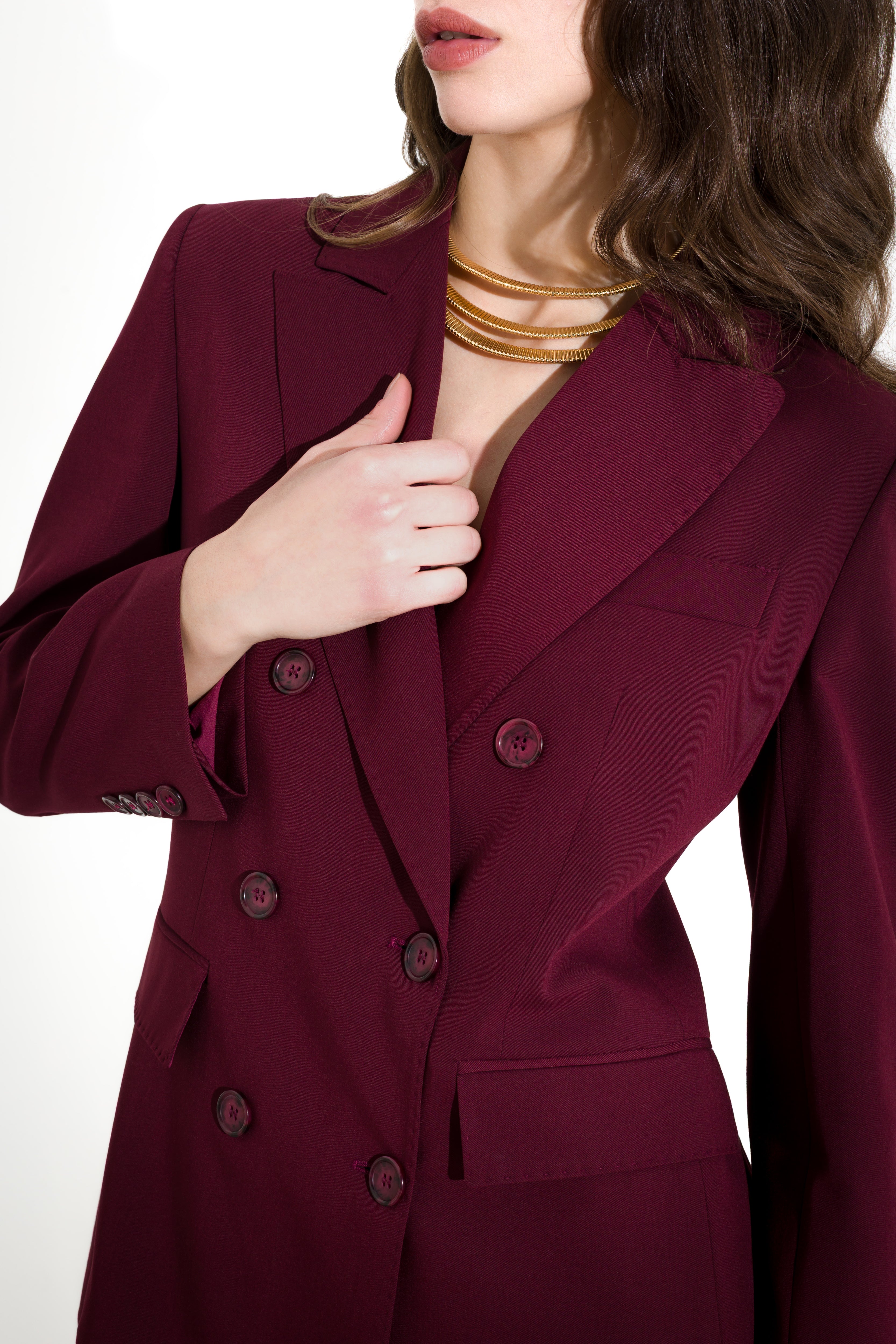 Blazer doppiopetto in tela lana