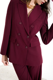 Blazer doppiopetto in tela lana