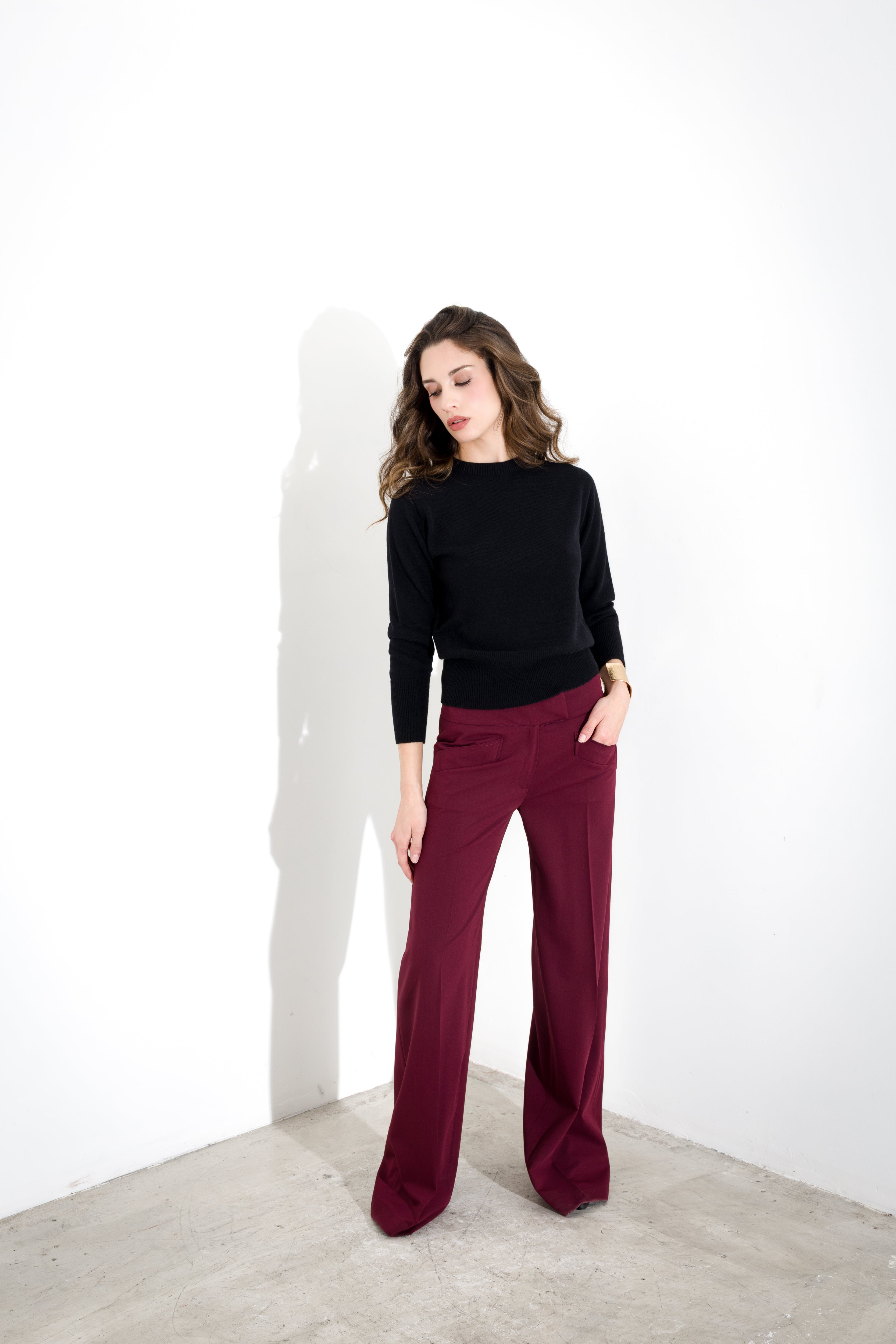 Pantalone in tela lana