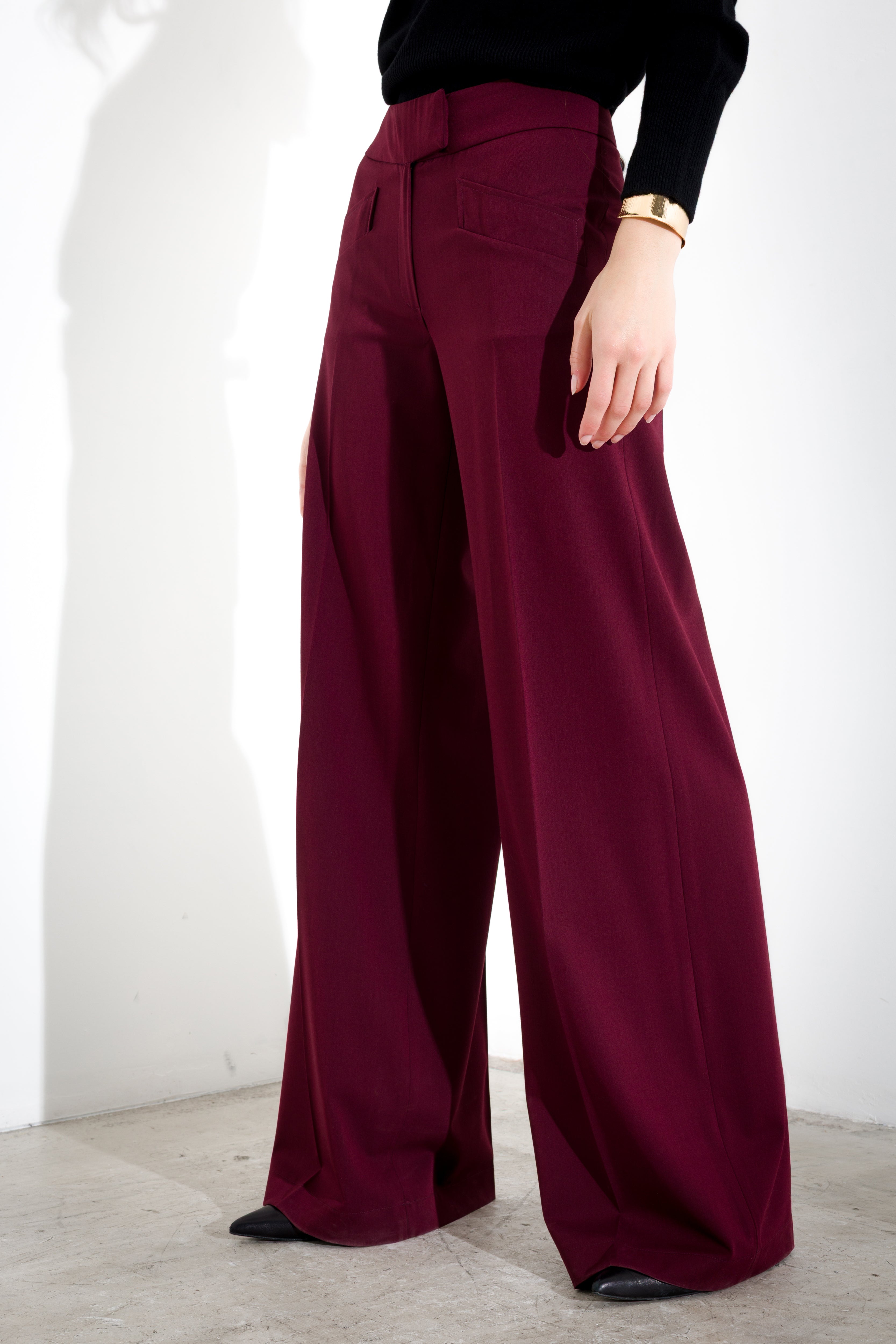 Pantalone in tela lana