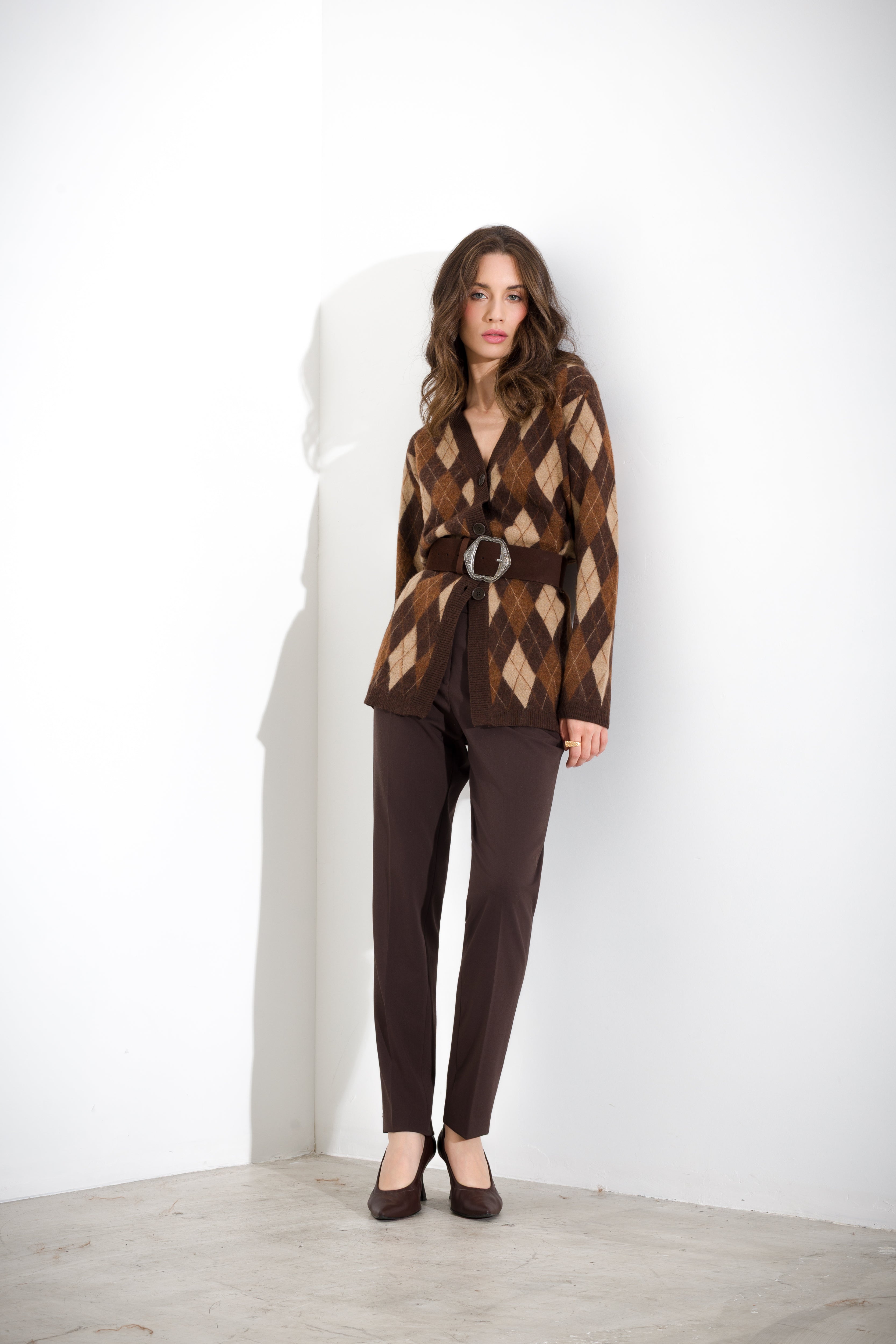 V-neck diamond cardigan