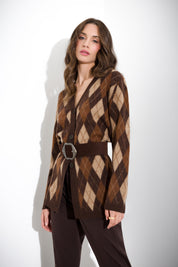 V-neck diamond cardigan
