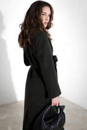 Cappotto in panno con cintura