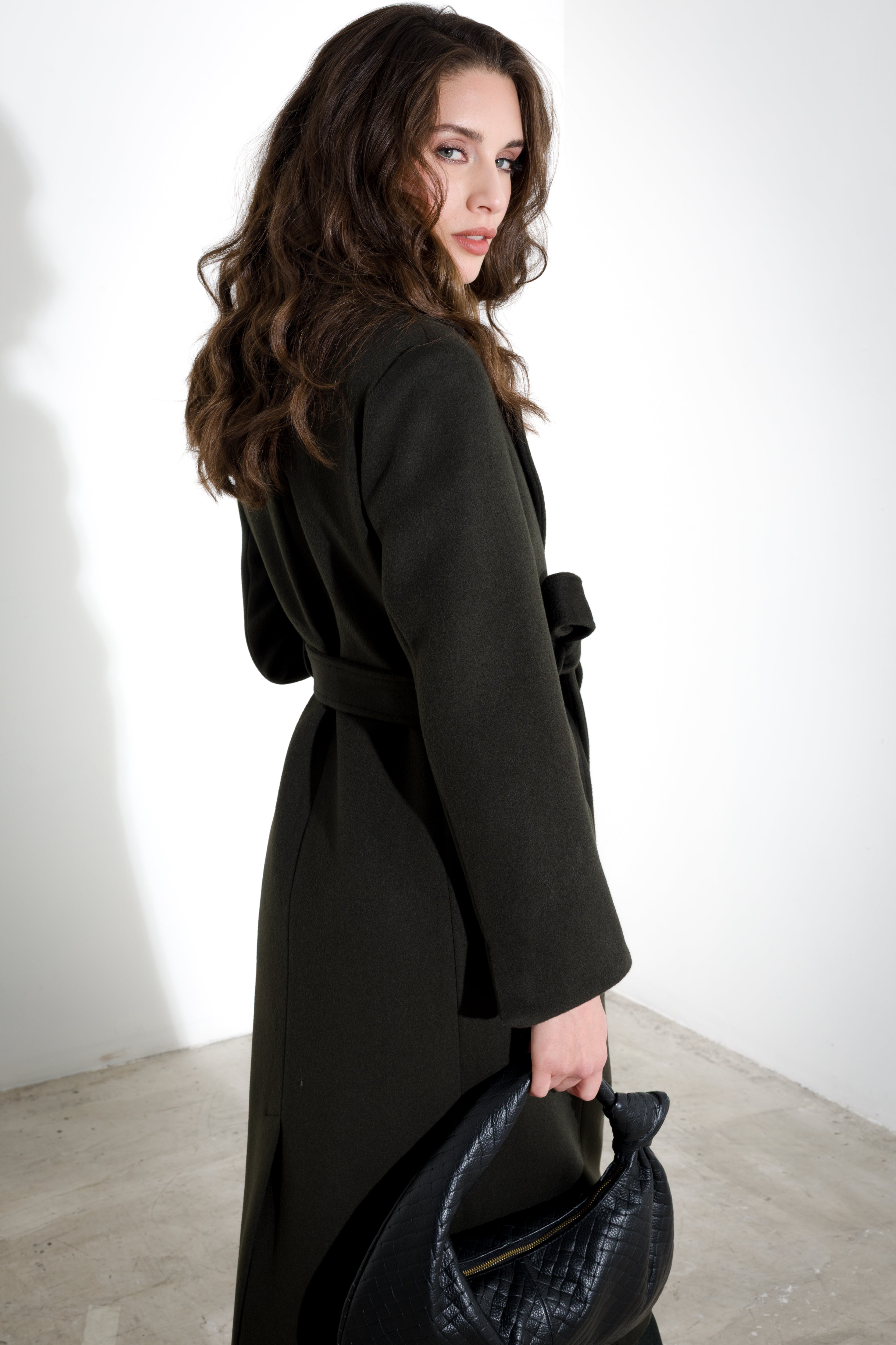 Cappotto in panno con cintura