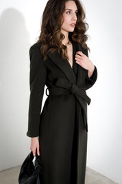 Cappotto in panno con cintura