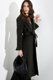 Cappotto in panno con cintura