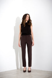 Pantalone dritto in tela lana