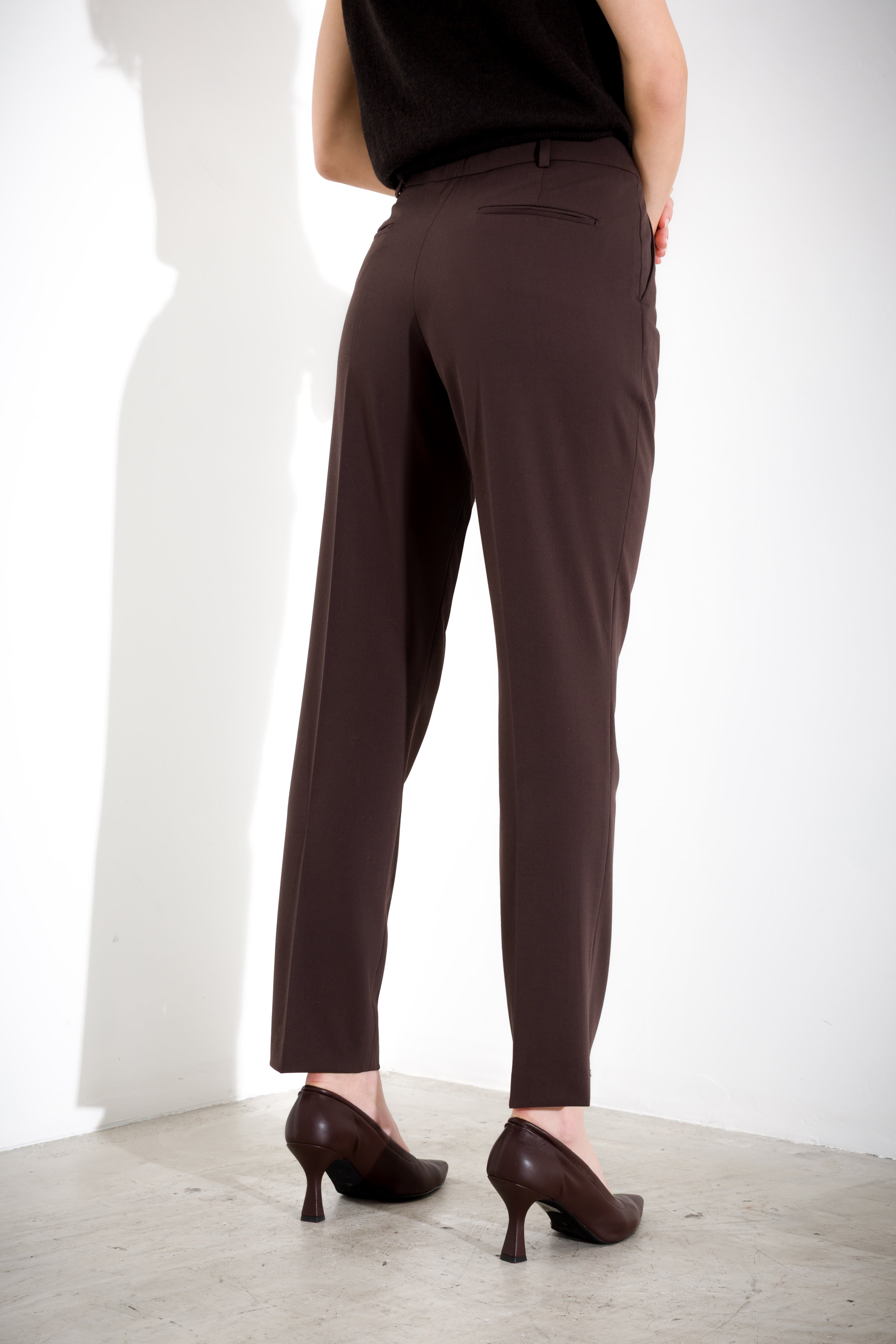 Pantalone dritto in tela lana