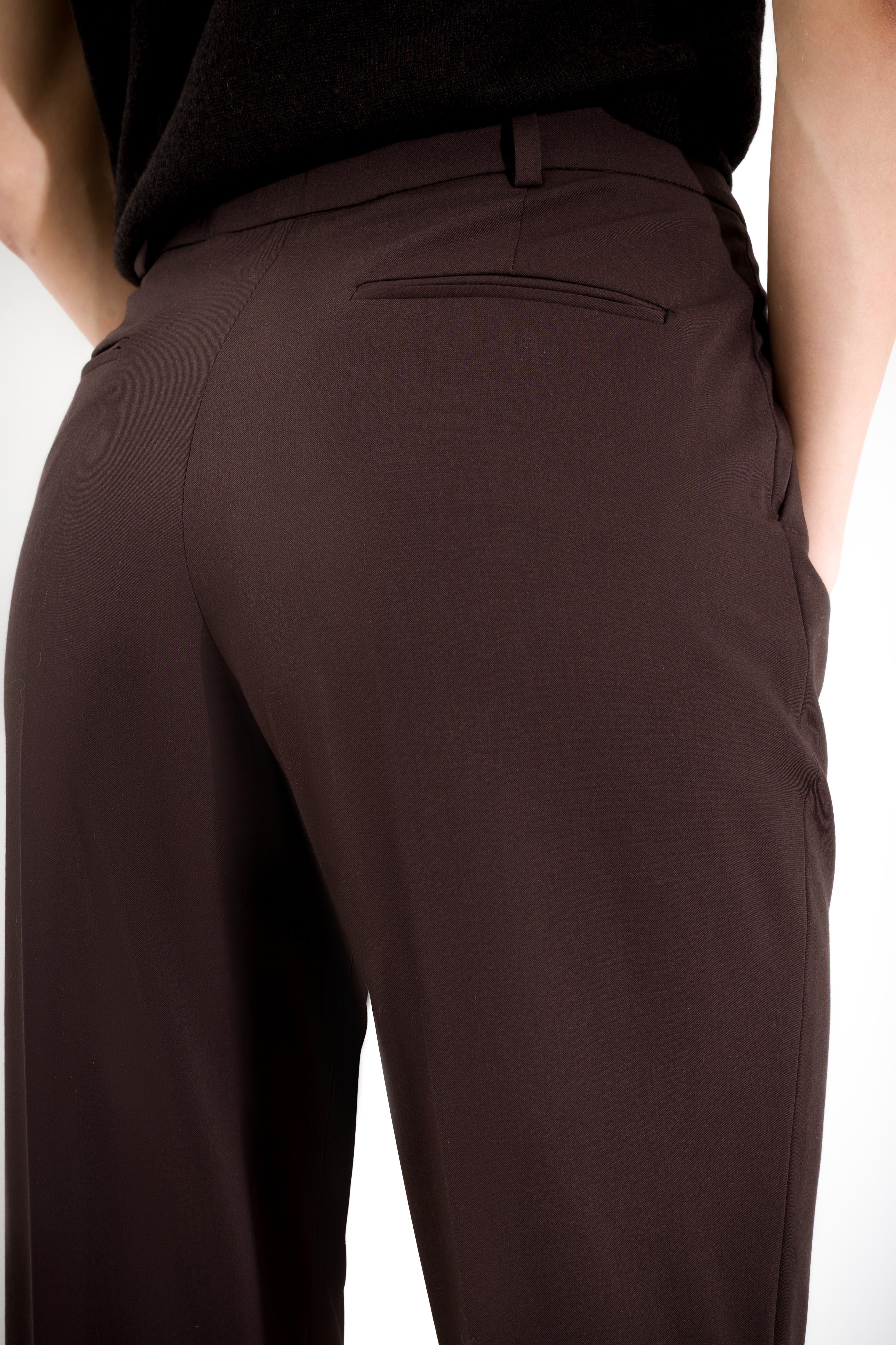 Pantalone dritto in tela lana