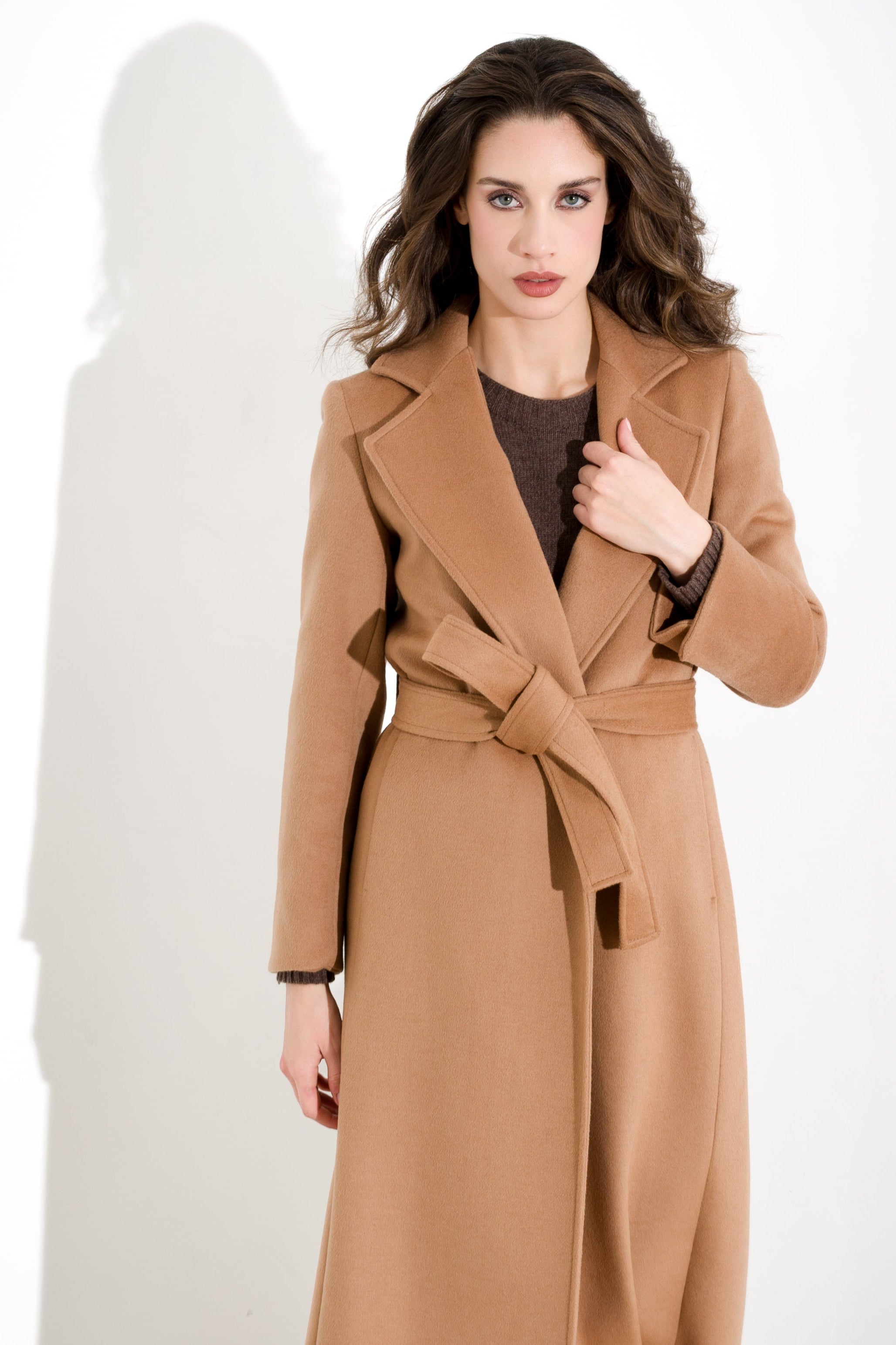 Cappotto in panno con cintura