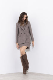 Double-breasted faux-plain wool jacket