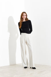 Pantaloni palazzo con pinces