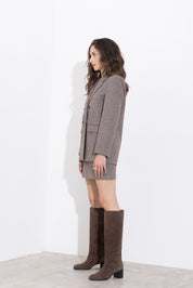 Double-breasted faux-plain wool jacket