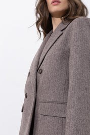 Double-breasted faux-plain wool jacket