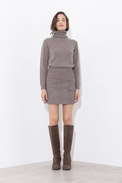 Short skirt in a faux wool blend