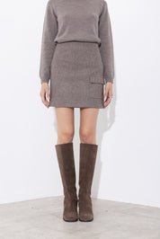 Short skirt in a faux wool blend