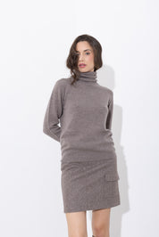 Short skirt in a faux wool blend