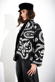 Cappotto corto senza chiusura in maglia