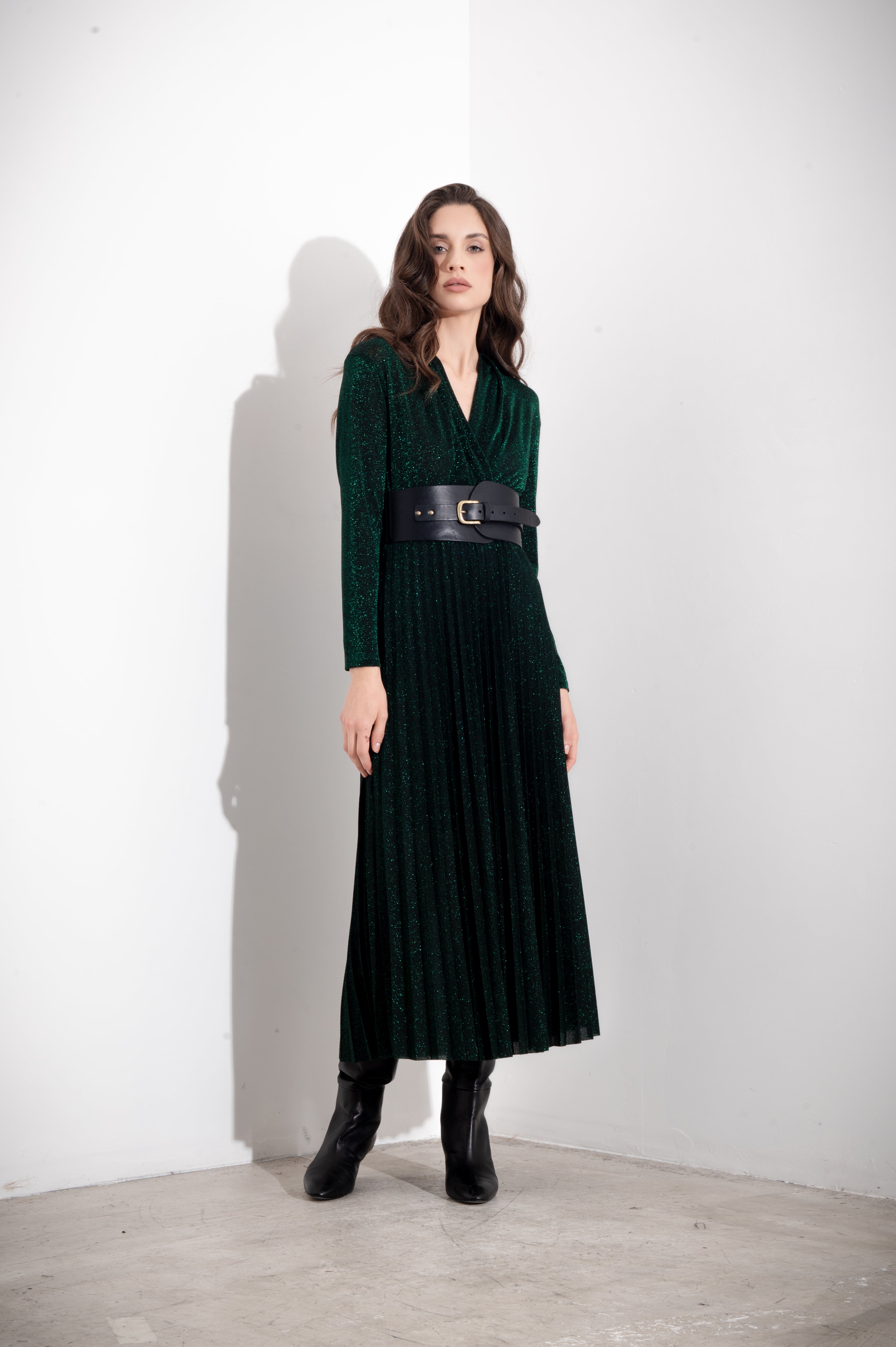 Abito lungo in lurex