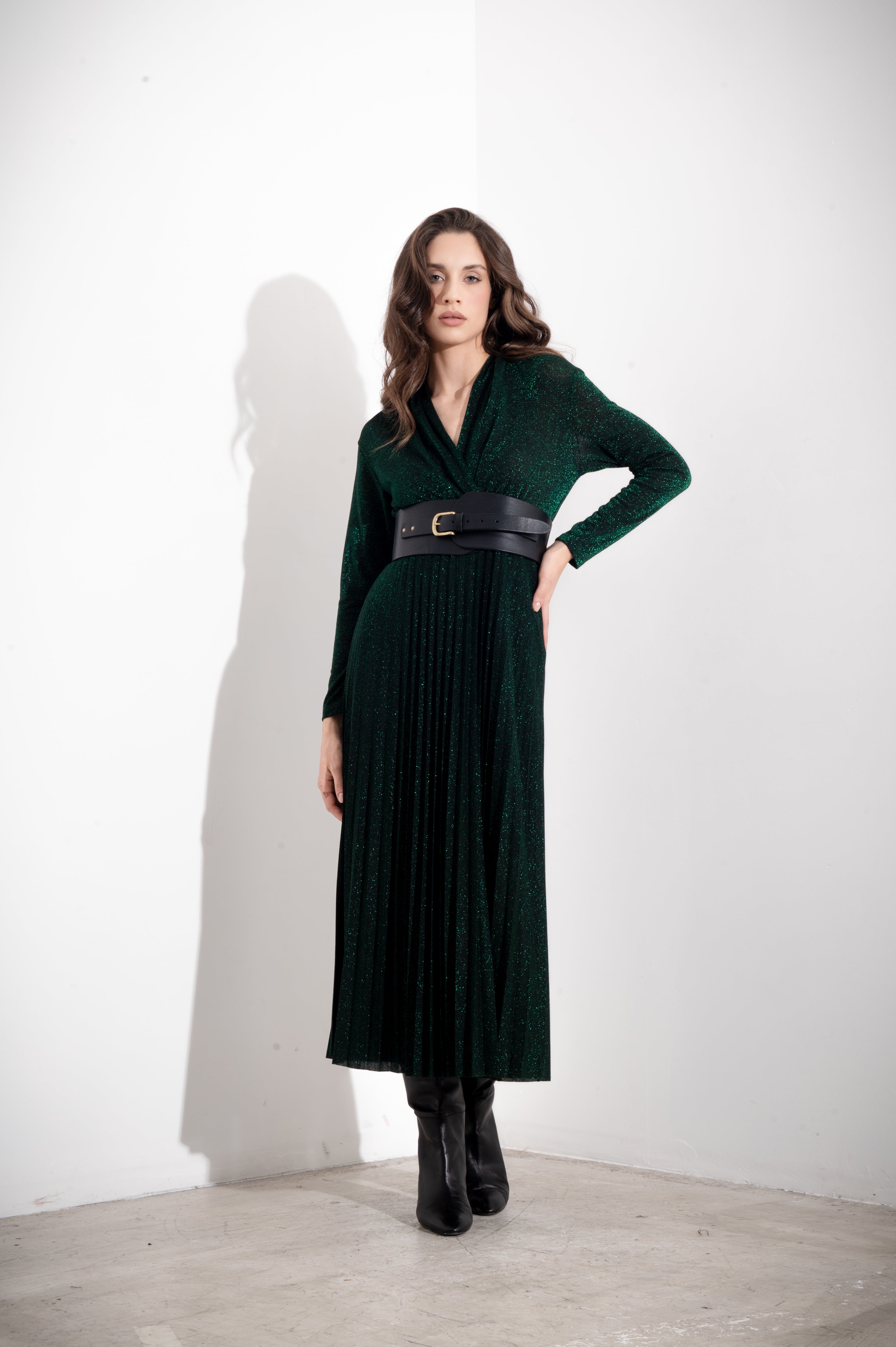 Abito lungo in lurex