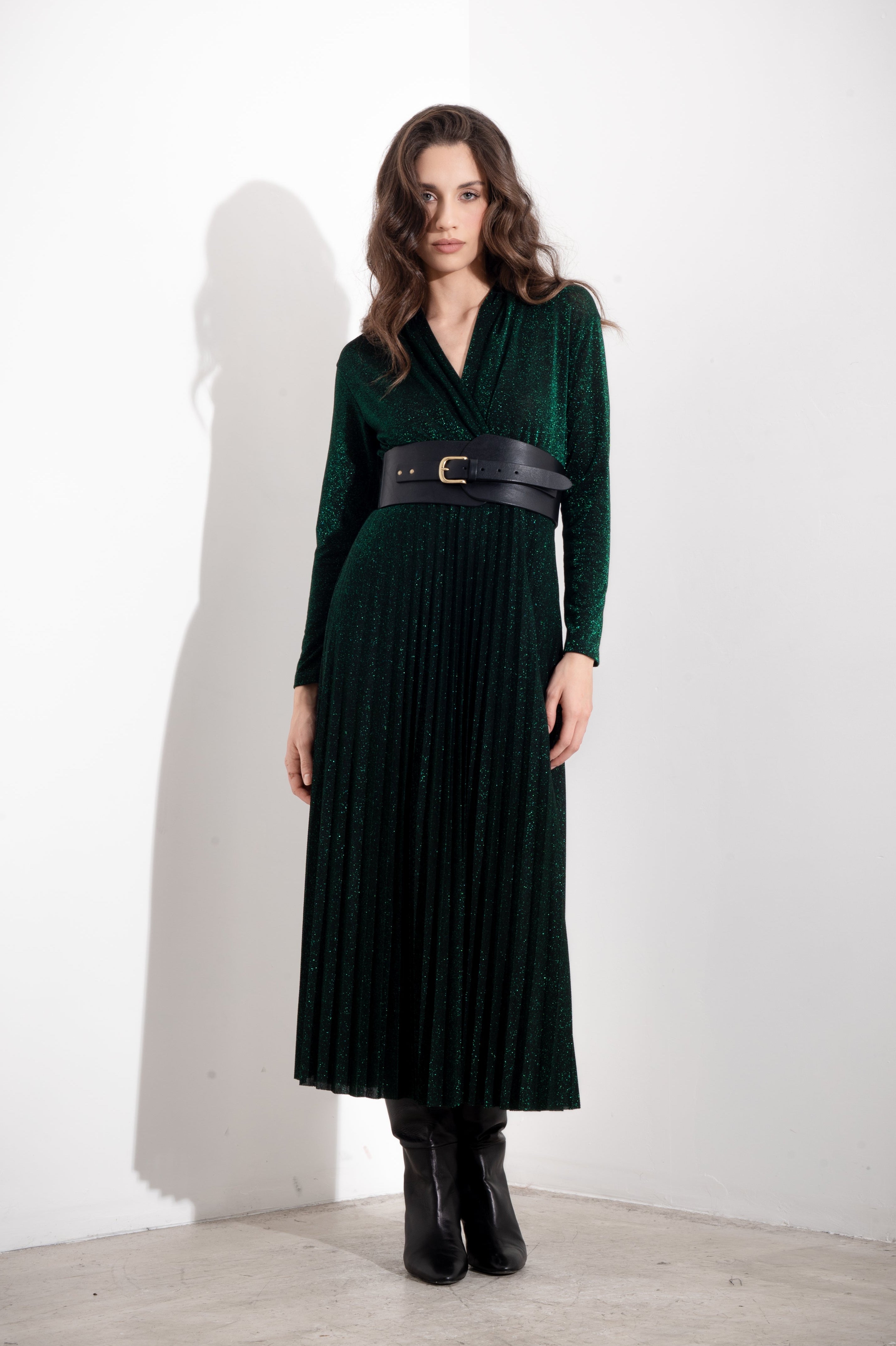 Abito lungo in lurex