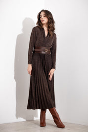 Cintura bustino opaca con fibbia oro