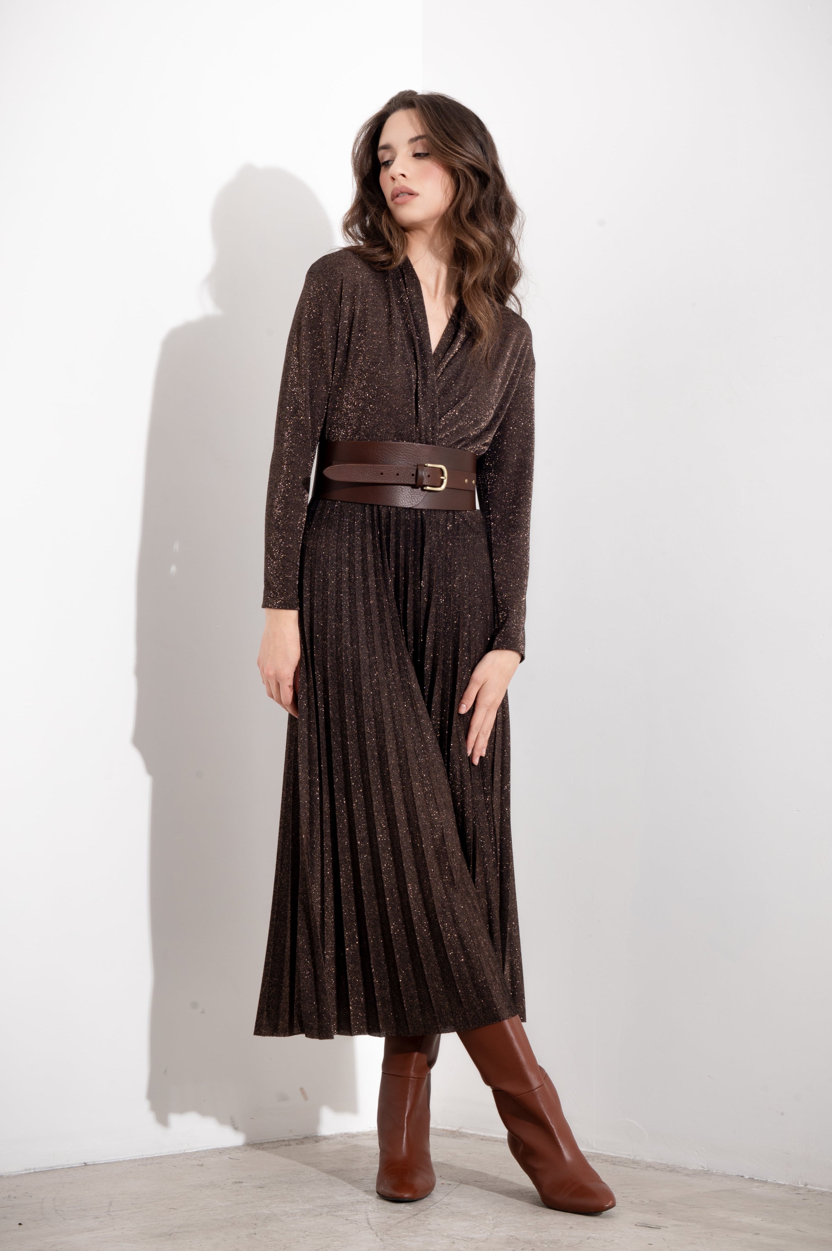 Cintura bustino opaca con fibbia oro