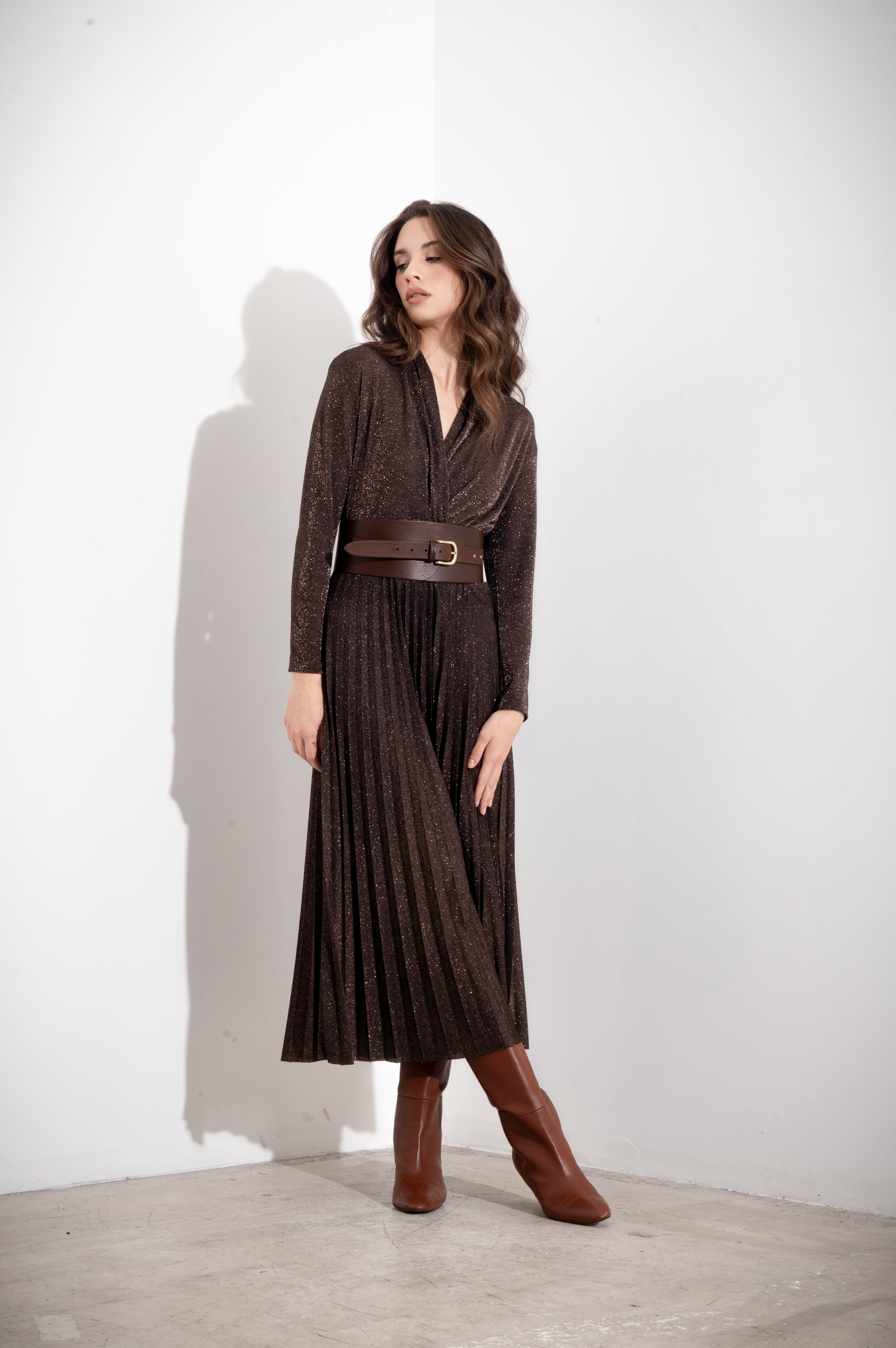 Abito lungo in lurex