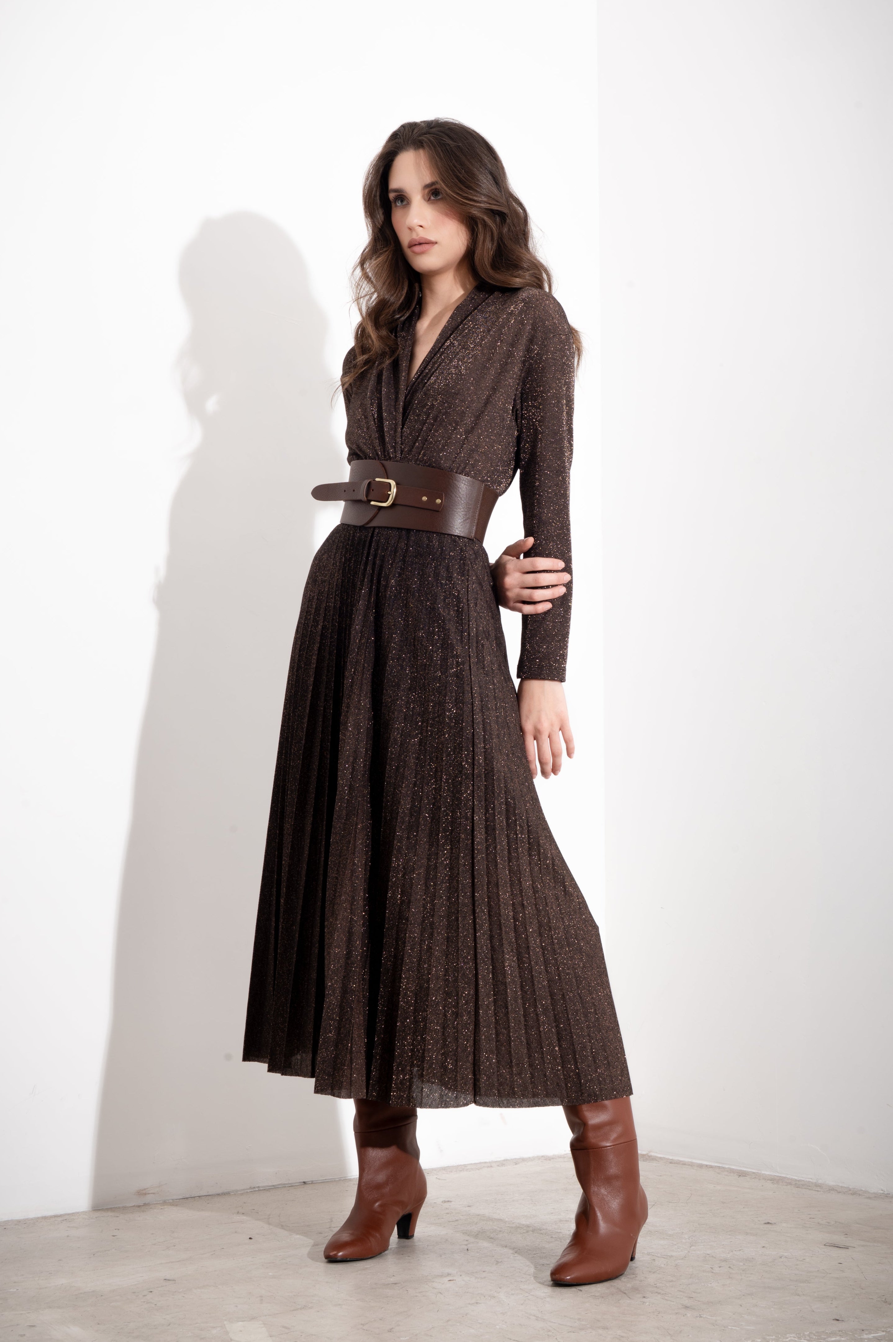 Abito lungo in lurex