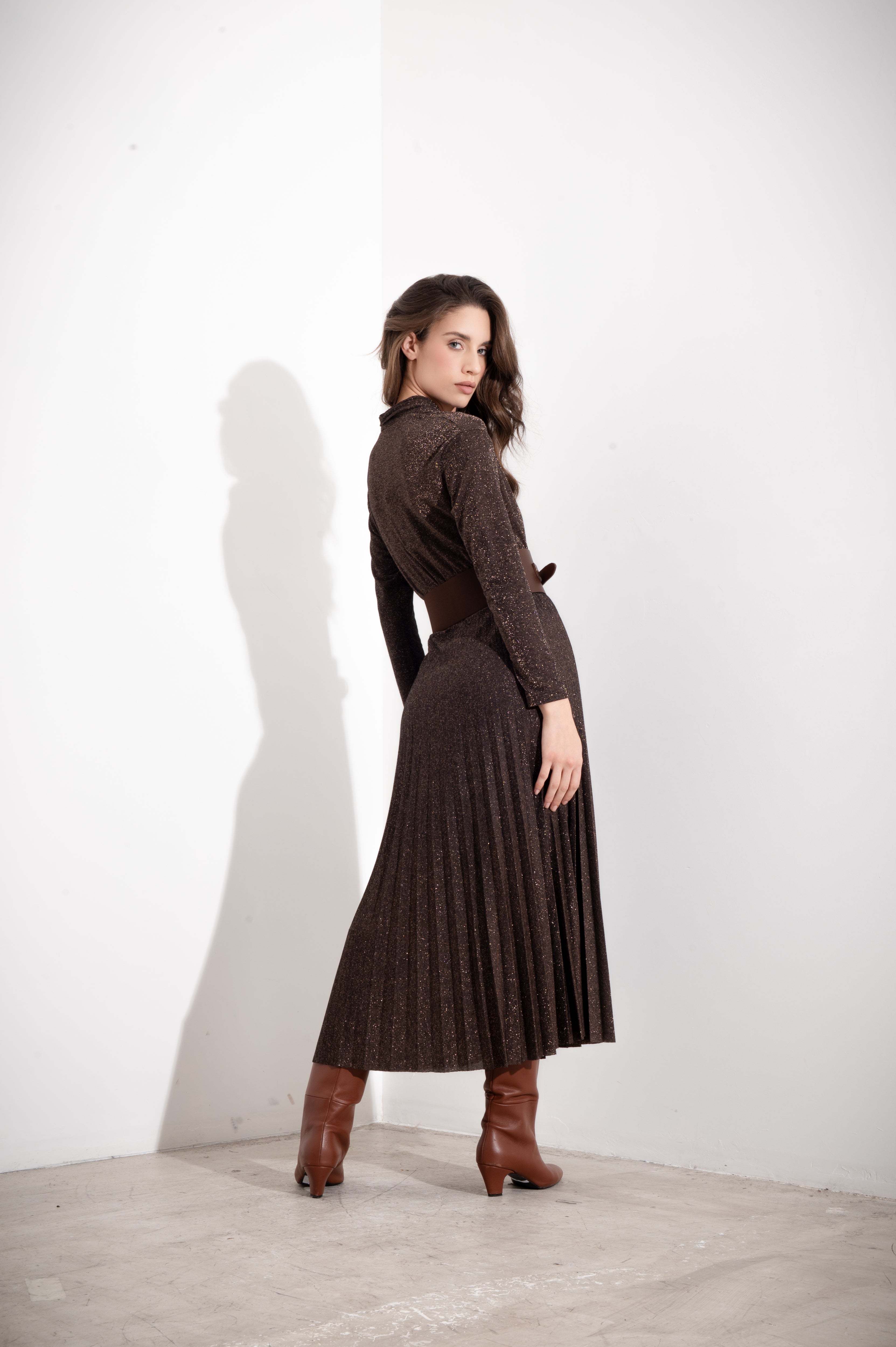 Abito lungo in lurex