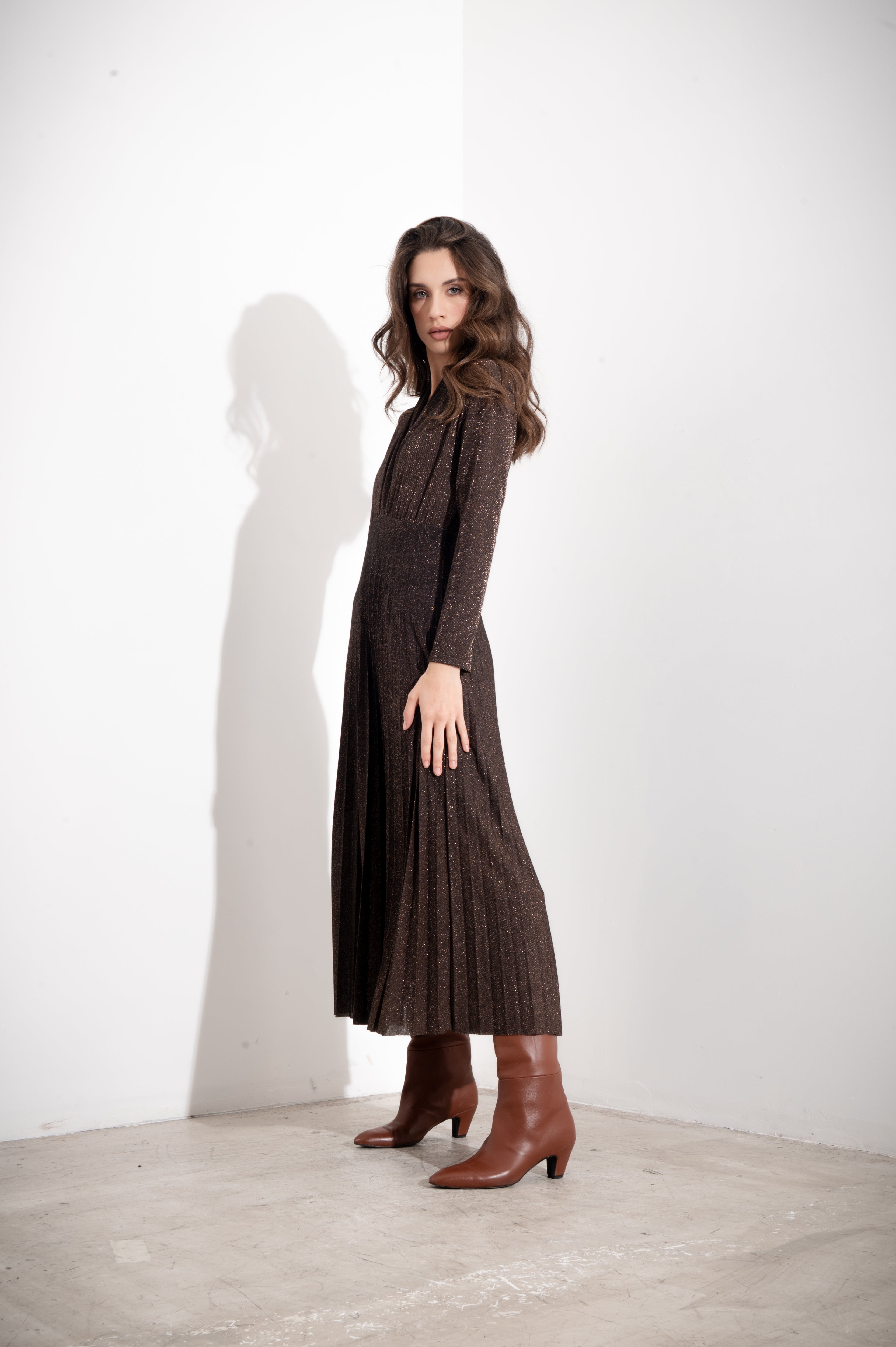 Abito lungo in lurex