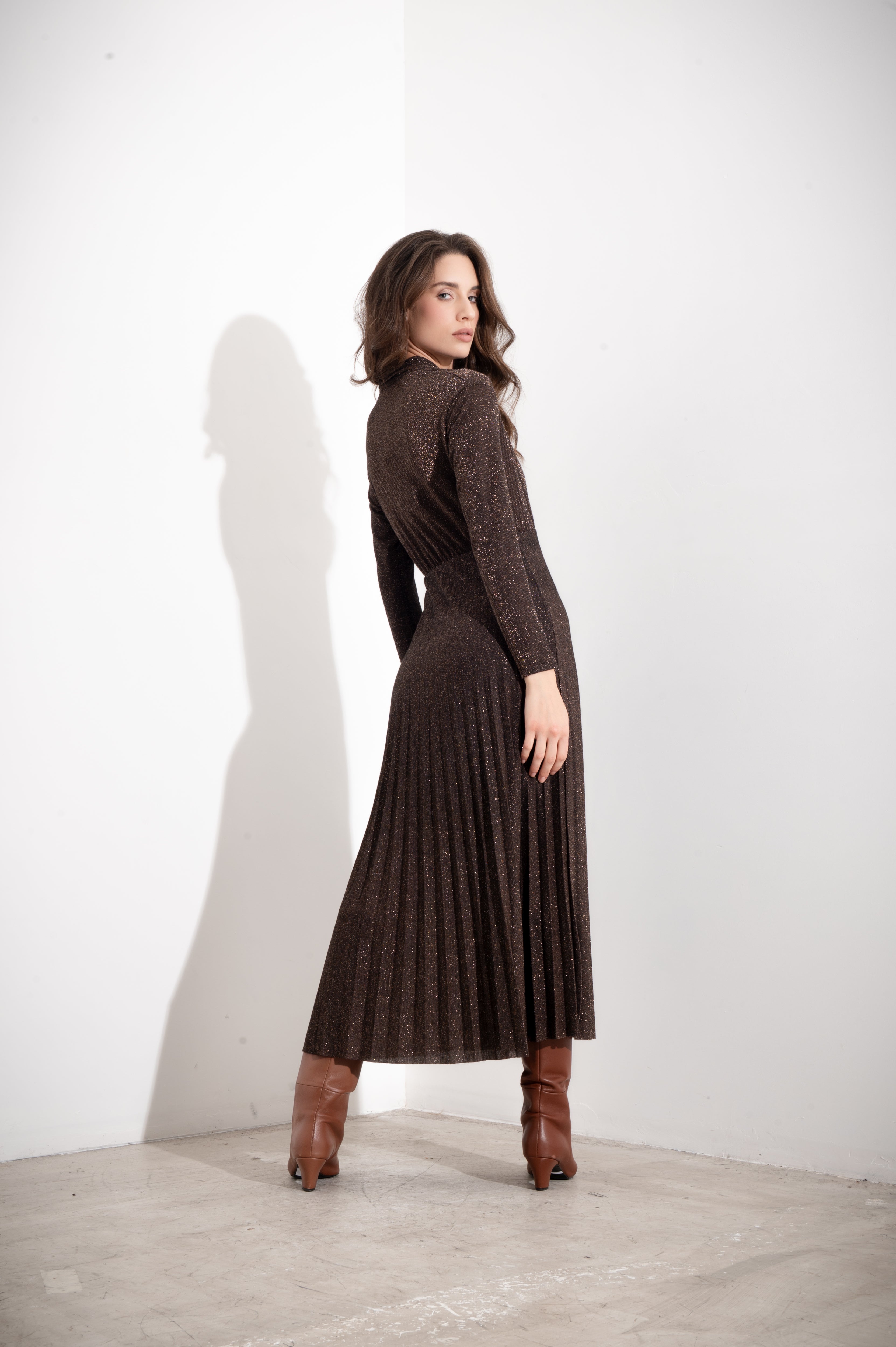 Abito lungo in lurex