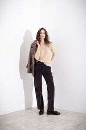 Maglia a costine scollo a V FRIENDLY SWEATER - Compagnia Italiana