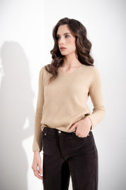 Maglia a costine scollo a V FRIENDLY SWEATER - Compagnia Italiana