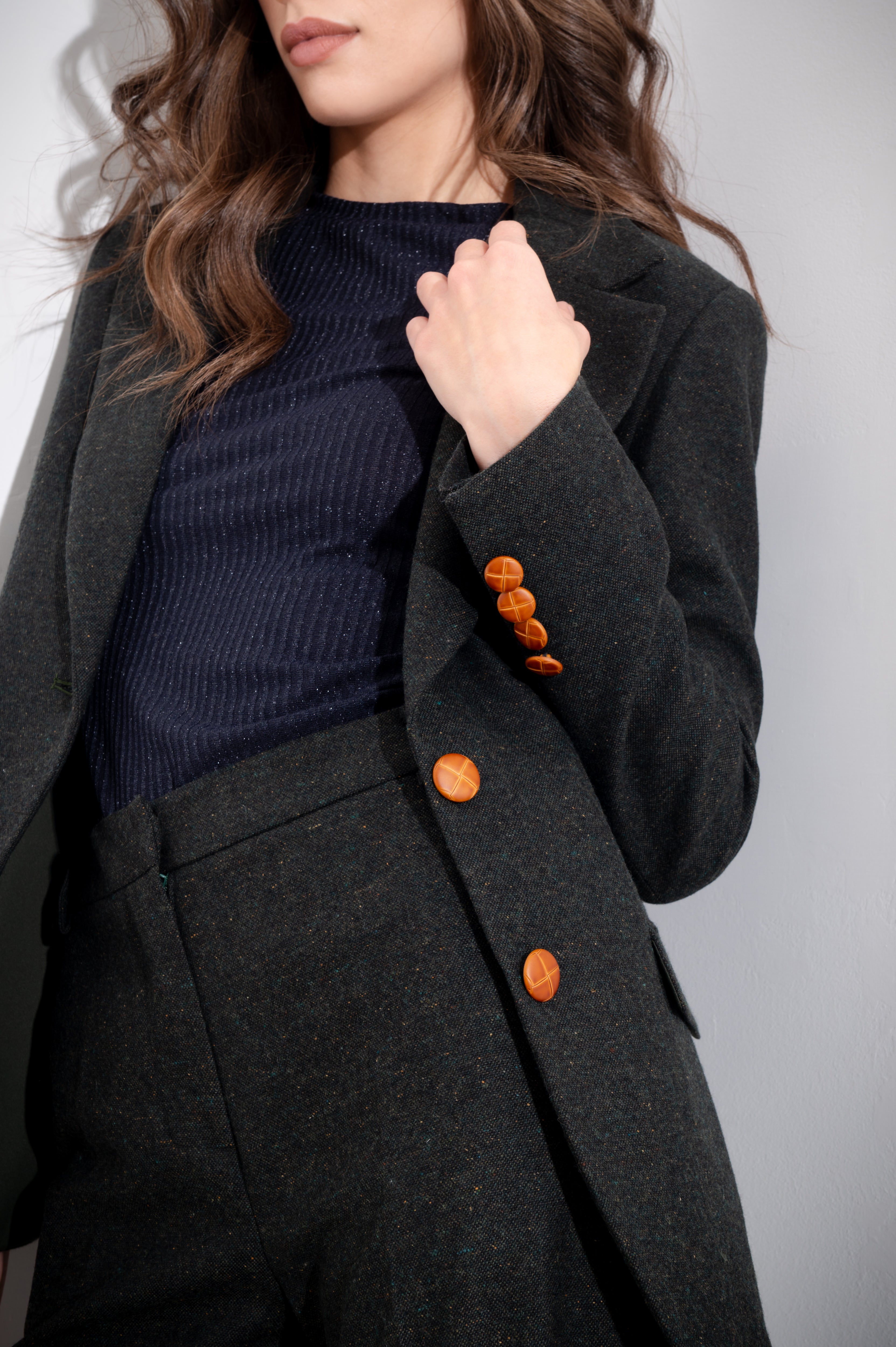 Giacca monopetto in lana seta bottonata - Compagnia Italiana