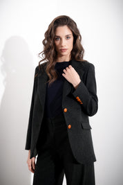 Giacca monopetto in lana seta bottonata - Compagnia Italiana